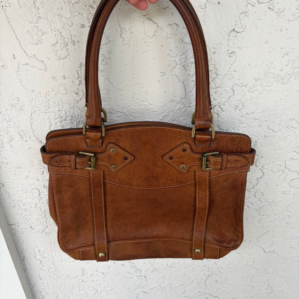 Vintage Mulberry Babington Leather Buckle Tote Bag Brown Handbag